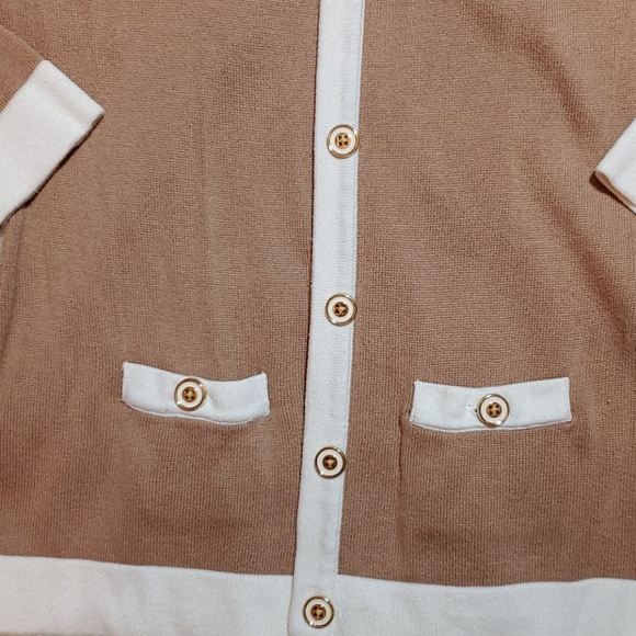 Banana Republic cream / tan cardigan sweater PXS - Picture 5 of 8